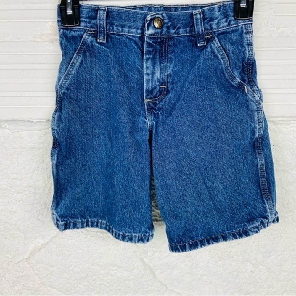 WRANGLER real comfortable jeans denim adjustable waist cargo jean shorts size 7